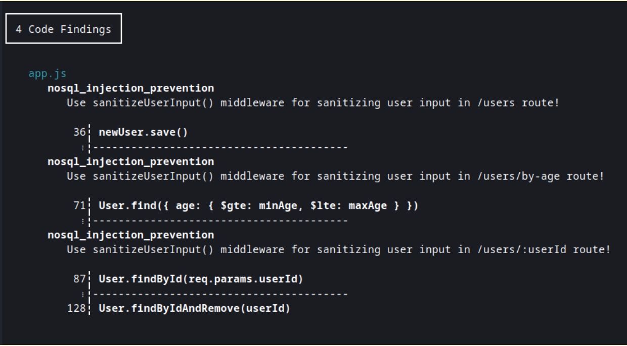Reviewing rule findings